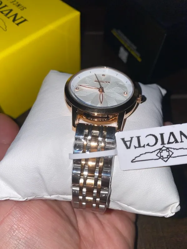 Invicta Wildflower Collection Tigerlily Two-Tone Silver and Rose Gold Watch NWT! - Image 4