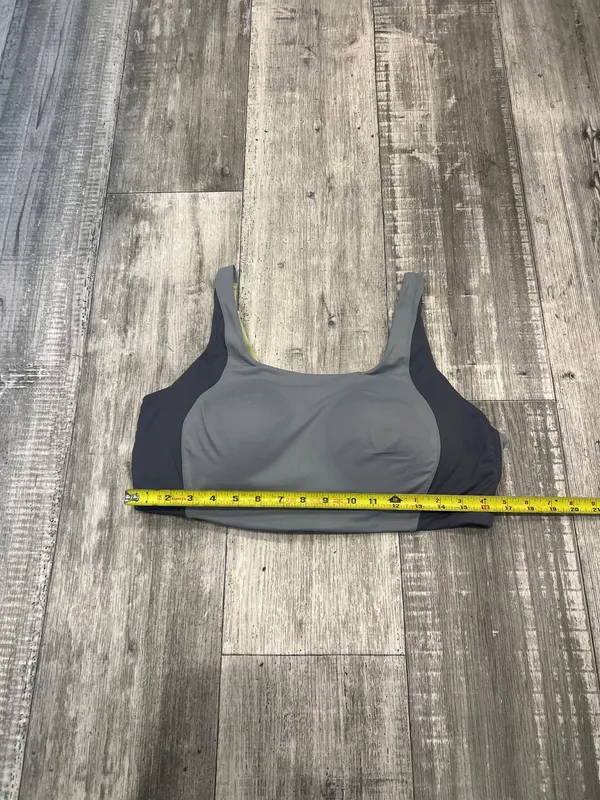 Crane Sports Bra Size XL Gray/Yellow Padded Wire Free (C 59) - Image 2