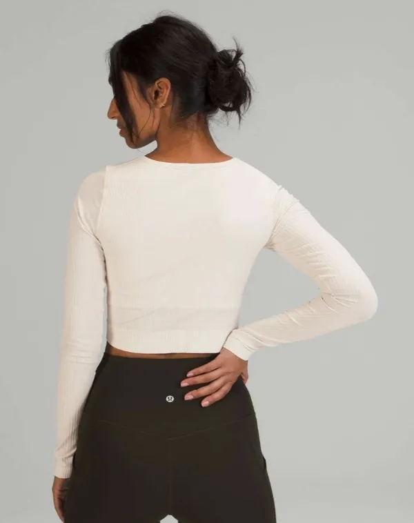 Lululemon Ebb to Street Long Sleeve White Opal 8 - Image 9