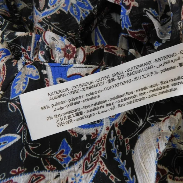ZARA Paisley Floral Ruched Dress Ruffled Mini Metallic Party Cocktails Small‎ - Image 12