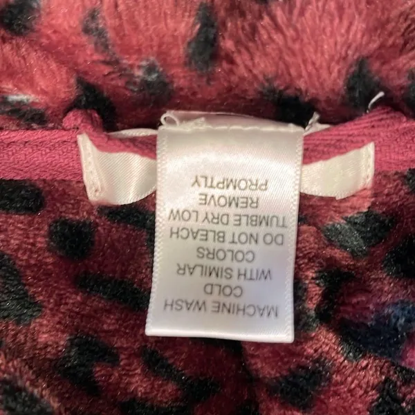 Natori Private Luxuries Leopard Animal Print Ultra Soft Fleece Long Robe M - Image 9