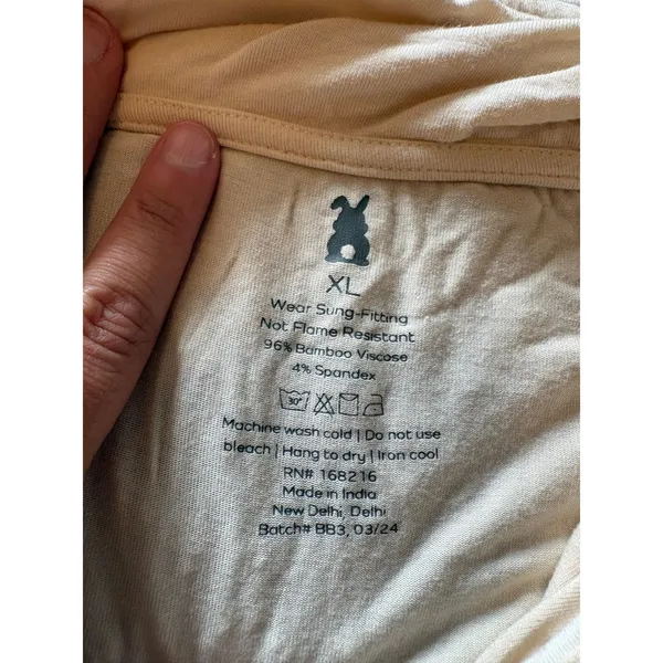 Bum Bunny cream bamboo pajama set Size XL - Image 2