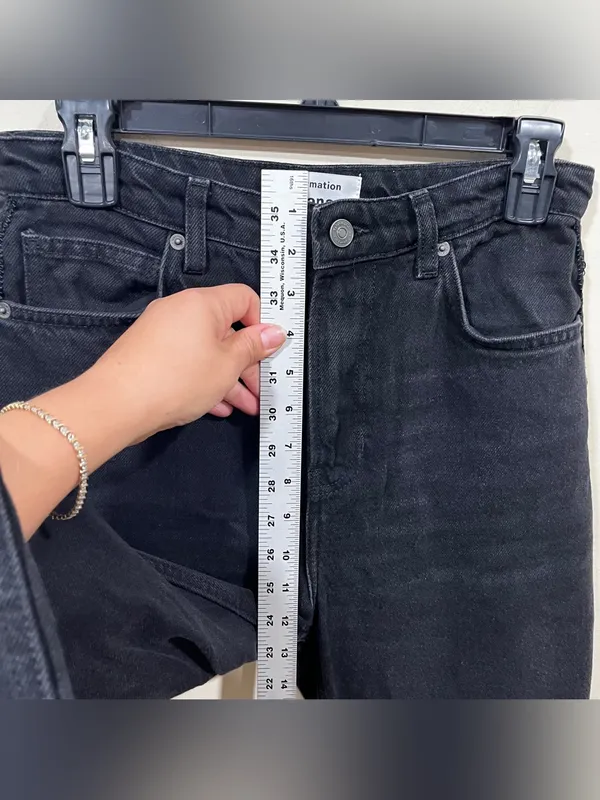 Reformation Wilder High Rise Wide Leg Jeans black size 28 EUC - Image 7