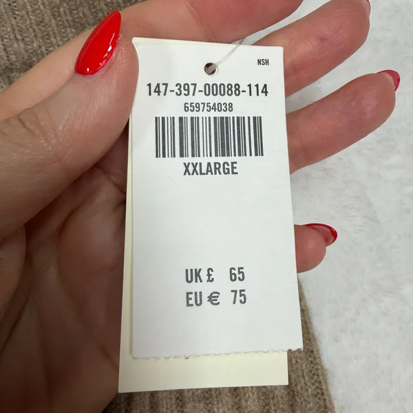 Abercrombie XXL Knit Pants Kathleen Post Ribbed Wide Leg Tan High Rise Cozy NEW - Image 6