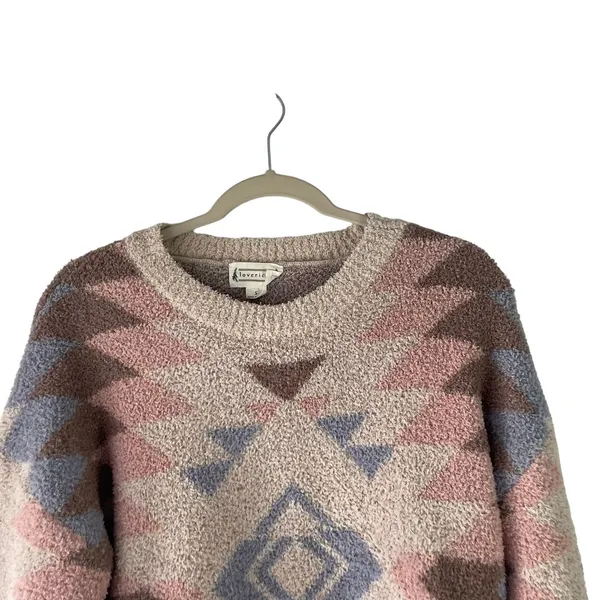 Loveriche Women's Size Small‎ Fuzzy Teddy Pink Cream Cozy Sweater - Image 2