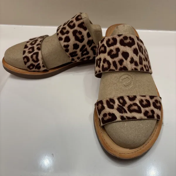 Soda Cheetah Leopard Print Pattern Double Strap‎ Slide Sandals Sz 5.5 - Image 3