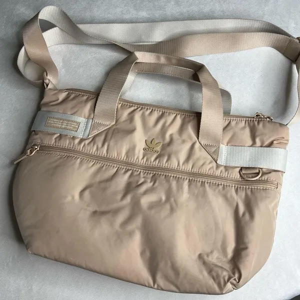 Adidas Puffer Shopper Tote in Beige and Tan - Image 3