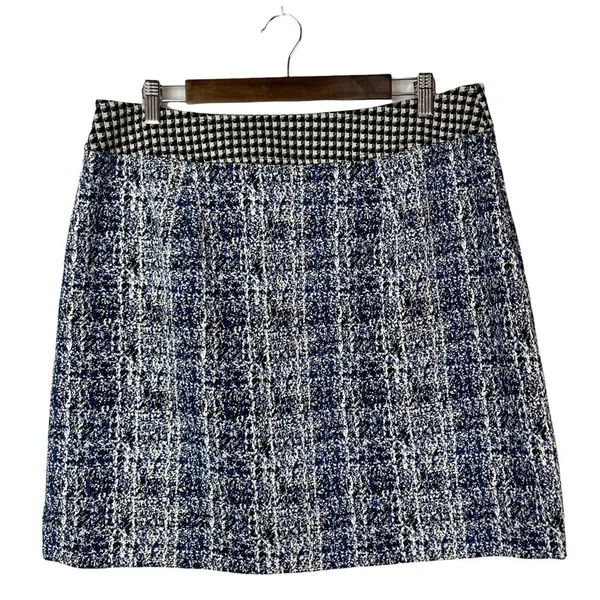 Cabi Reina Blue Matrix 21‎ Club A-Line Houndstooth Skirt 4 #5320 - Image 3