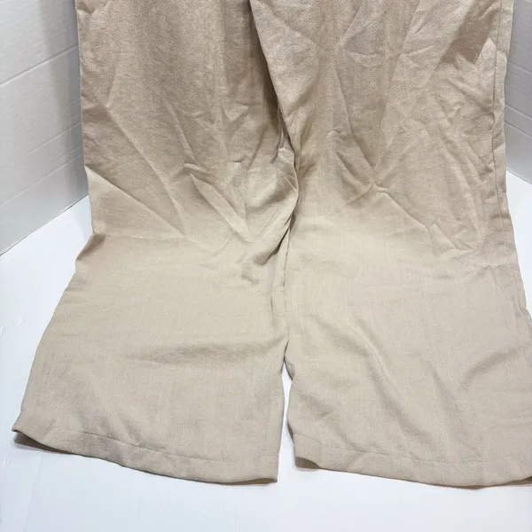 Halara High Waisted Drawstring Pocket Wide Leg Casual Linen-Feel Pants 30x29 - Image 6