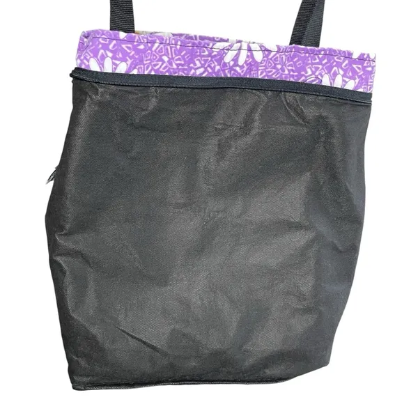 BLUE‎ SKY Cottagecore Boho Lavender Daisy Print Zip Closure Tote Bag - Image 7