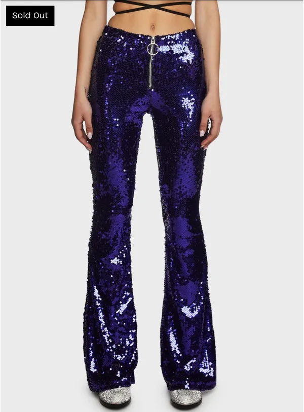 Club Exx Dolls Kill Purple Sequin Set - Image 2