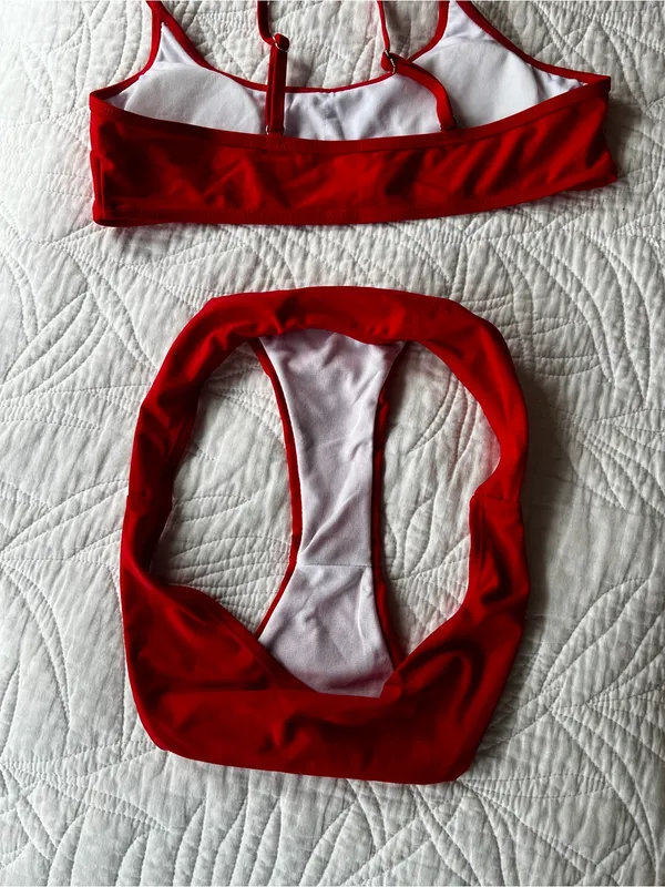 SHEIN Red Two-Piece Bikini Set - Image 3