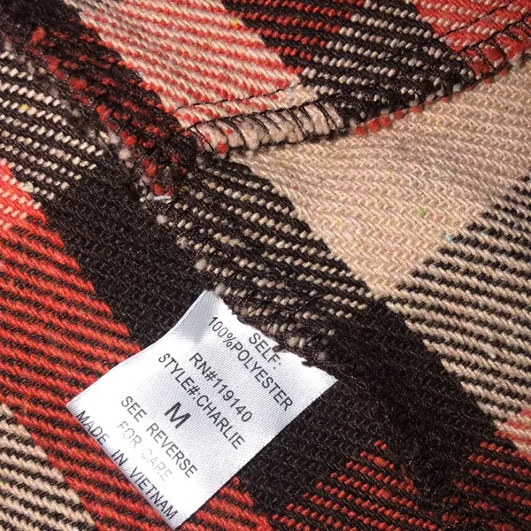 LTX open front knit vest plaid size medium Orange - Image 4