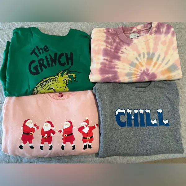 American Eagle Women Sweatshirt Set - Green, Pink, Gray, Multicolor - Image 2