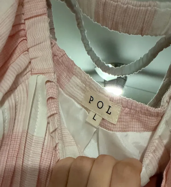 Boutique Pink Plaid Long Sleeve Dress - Image 2