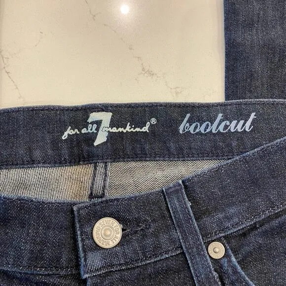 7 for all Mankind Blue Bootcut Jeans with Rhinestones‎ Bling Size 26 - Image 6