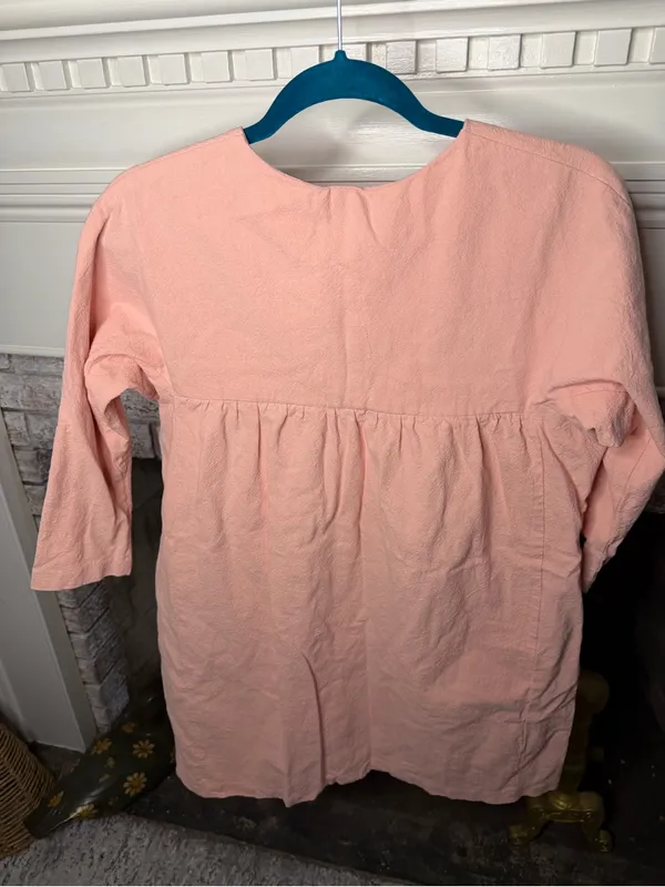Pomander Place Pink Linen Blend Tunic Dress Small Pockets - Image 3