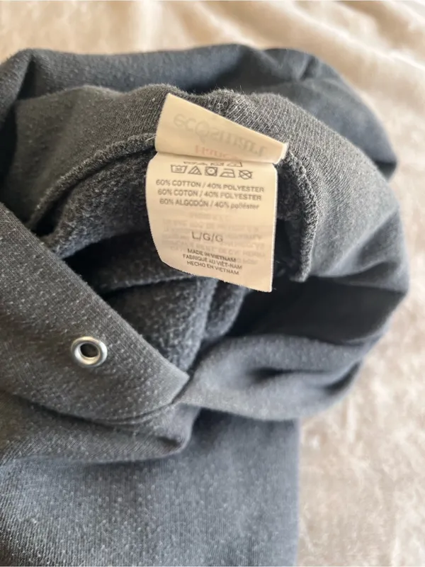 Vintage Gray Pullover Hoodie Sweatshirt Unisex Staple Layer Adult Sz L GUC - Image 3