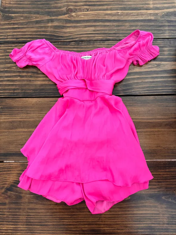 Charmed Hearts Pink romper dress | short dress | pink | small - Image 2