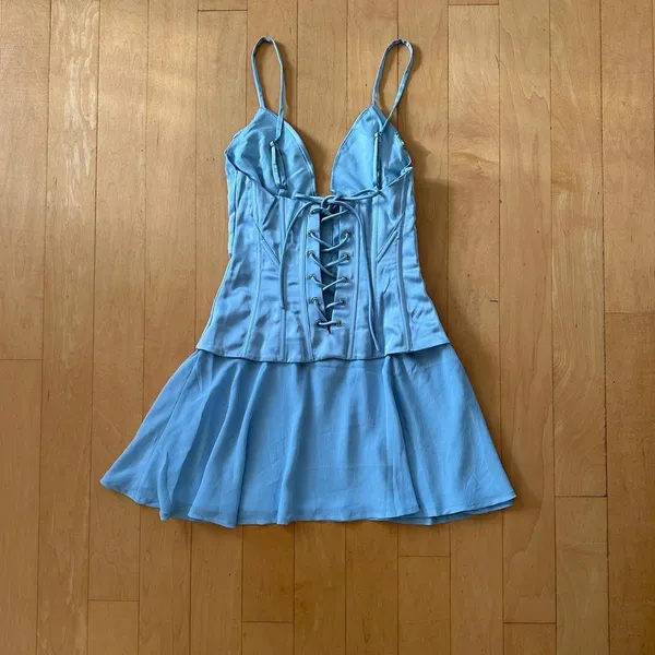 Princess Polly Alejandrea Corset Blue Mini Dress - Image 3