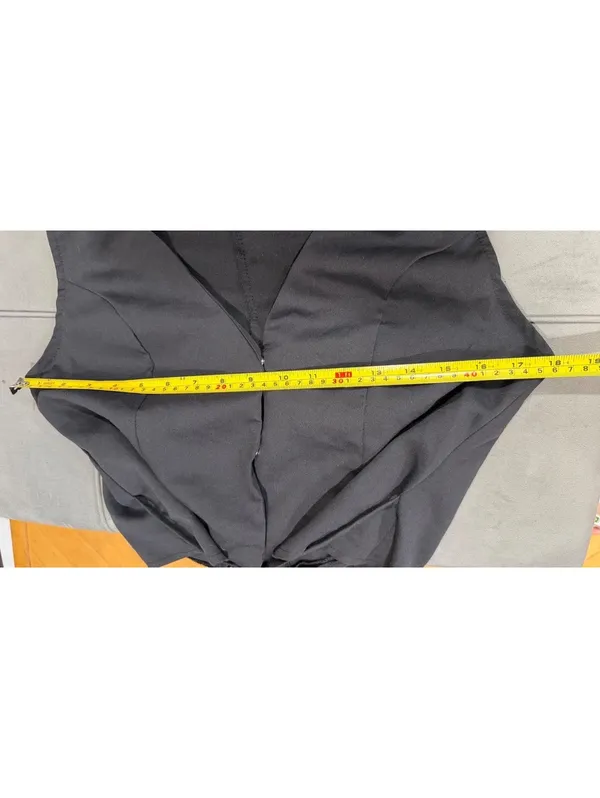 Size M Black Wrap Vest Top | Sleeveless | Tie Waist - Image 4