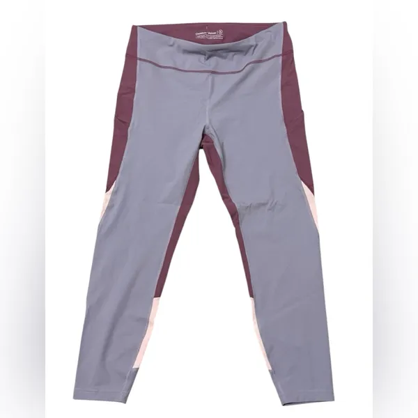 OUTDOOR VOICES Purple Colorblock Leggings Size XL - Image 2