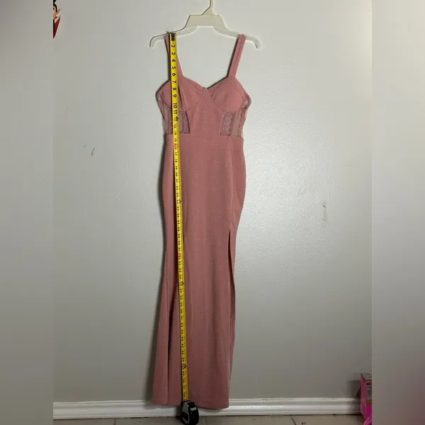 Hautes Nites Women Long Party Pink Dress size‎ 1 - Image 4