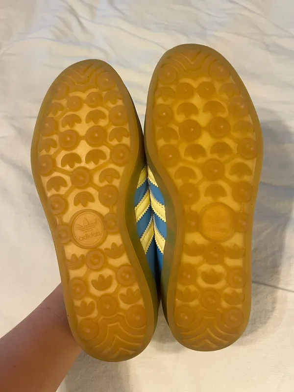 Adidas Gazelle Blue & Yellow Striped Sneakers - Image 3