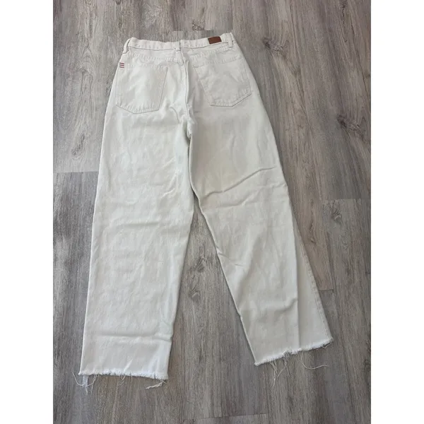 BDG Urban Outfitters High-Rise Baggy Jeans Off-White Cream Raw Hem‎ Size 31 - Image 3