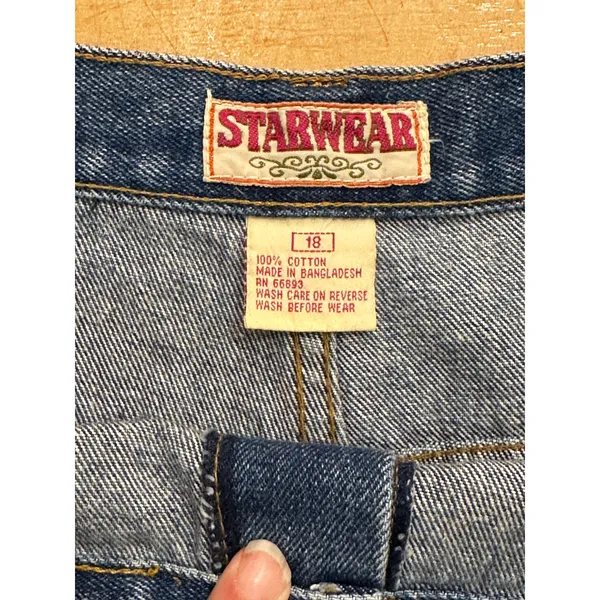 Vintage 90s Plus Sized Denim Jean Maxi Skirt Starwear Size 12/14 - Image 6