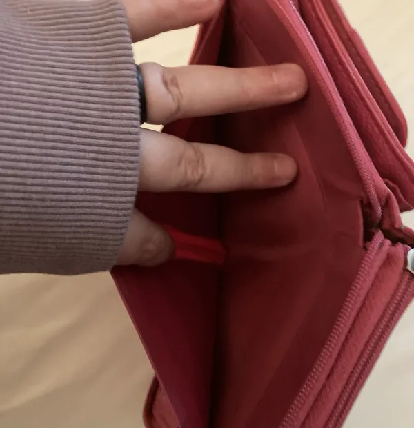 Pink long wallet with snap and zippers lots of compartments with card holder - Image 7