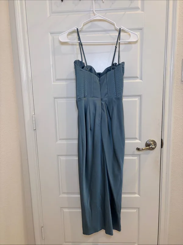 House of CB Myrna Aegean Blue Corset Midi Dress XS - Image 5