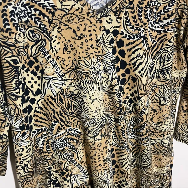 Lilly Pulitzer Tessa 3/4 Sleeve V-Neck Dress Rattan Walk On The Wild Side - Image 6