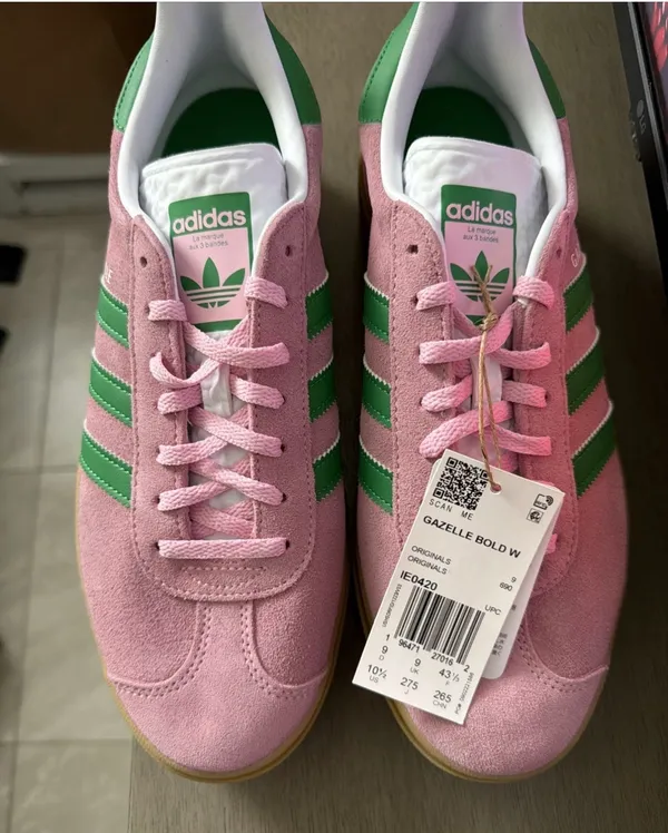 Size 10.5 - adidas Gazelle Bold True Pink Green W - Image 2