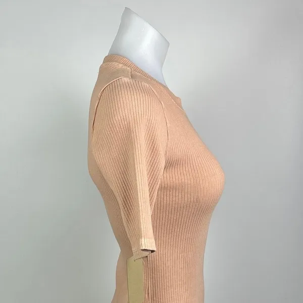 NEW Aritzia Wilfred Free Astoria Nude Jersey Bodycon Pink Mini Dress Sz S - Image 6
