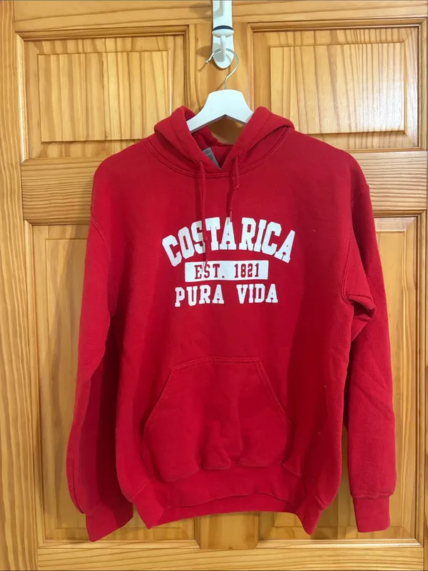Costa Rica Pura Vida Size Small Red Hooded Sweatshirt - Image 2