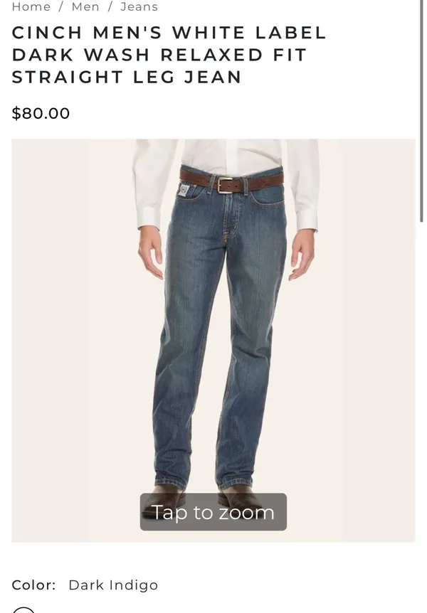 Men’s Cinch Relaxed White Label Fit Jeans - Image 2