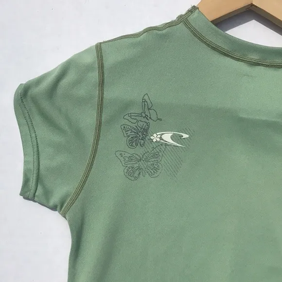 O'Neill Green Butterfly Print‎ Fitted Swim Shirt - Image 9