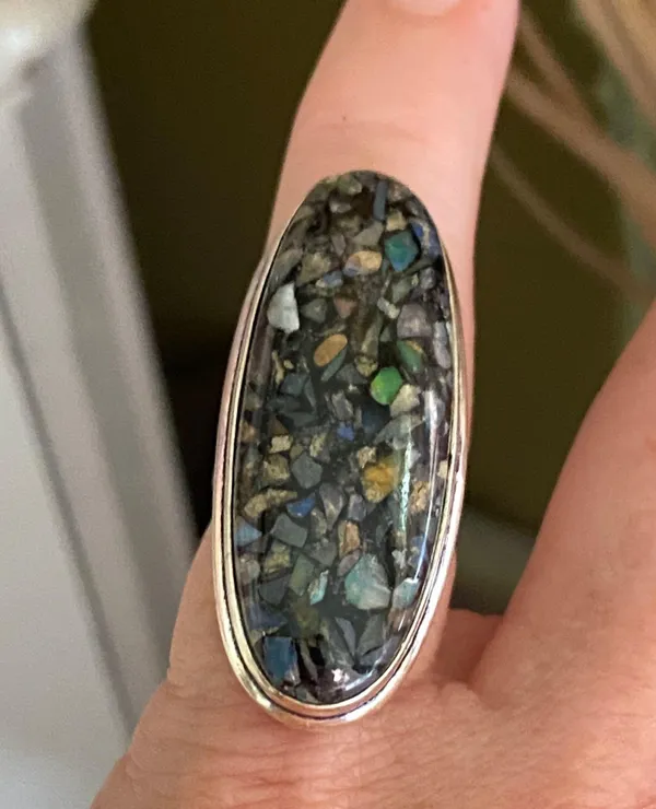 Sterling Silver Copper Ethiopian Opal  Ring Size 6 - Image 4