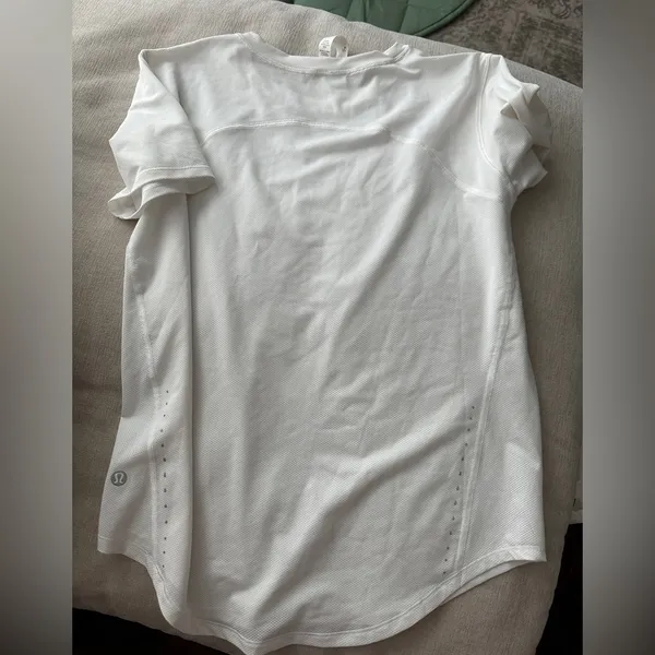 Lululemon High Neck Running and Training T-Shirt White - Image 7