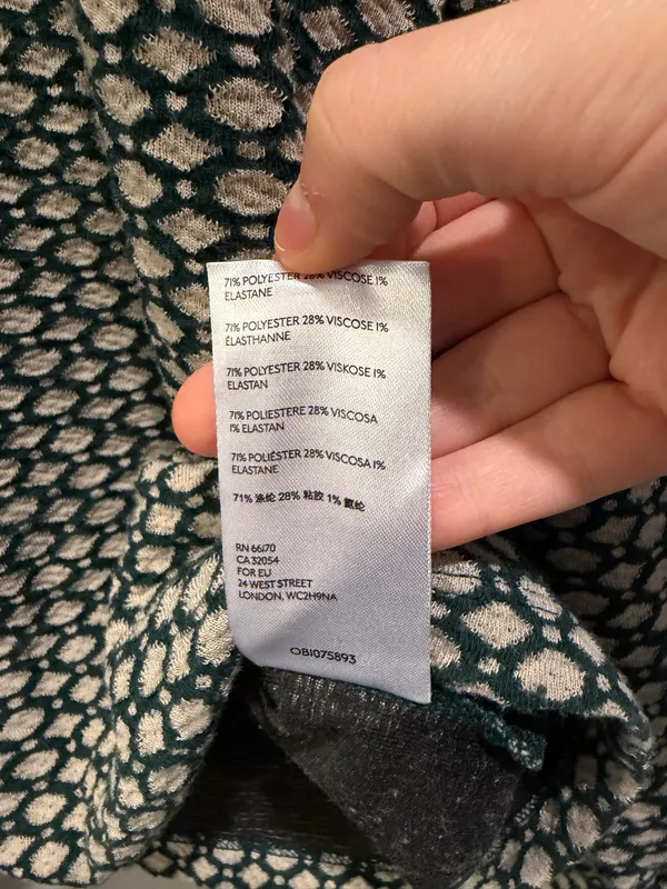 Maeve for Anthropologie Geo Patterned Textured Balloon Sleeve Sweater Green and Cream - Image 4