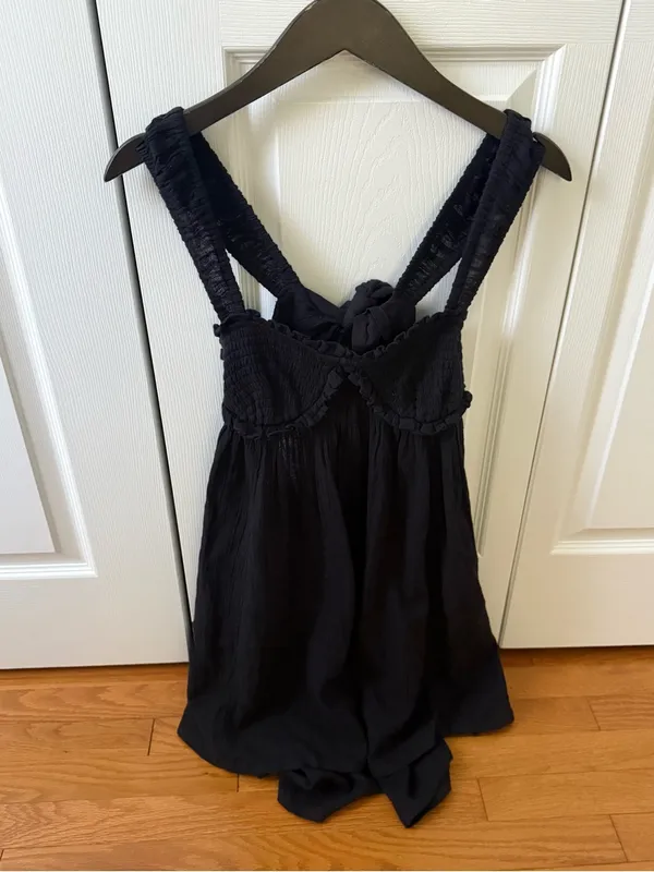 Free People Blissful Breeze Mini Dress in Black - Image 2