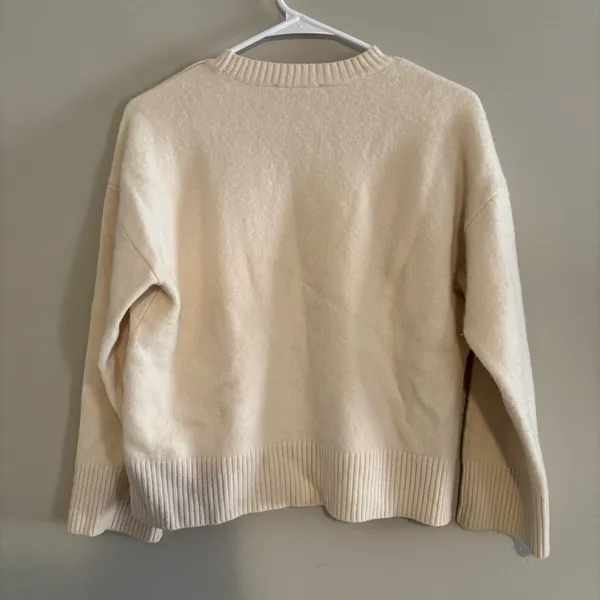 Everlane Merino Wool Crewneck Sweater Cream - Image 3