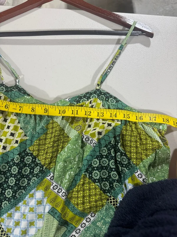 Natural Life Boho Festival Patchwork Print Top Large Sleeveless Straps - Image 5