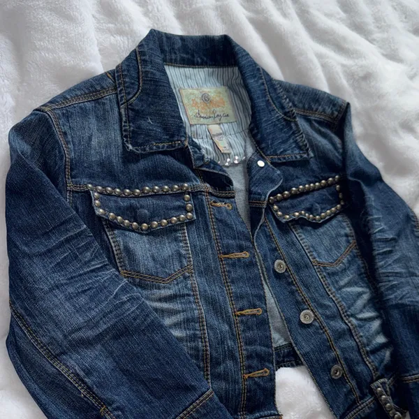 Studded Cropped Denim Jacket | American Rag Cie | Size M - Image 6