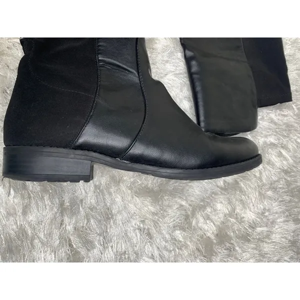 Unisa Black Riding  Boot Back Stretch Sz 8.5 M Knee High Classic Retro - Image 2