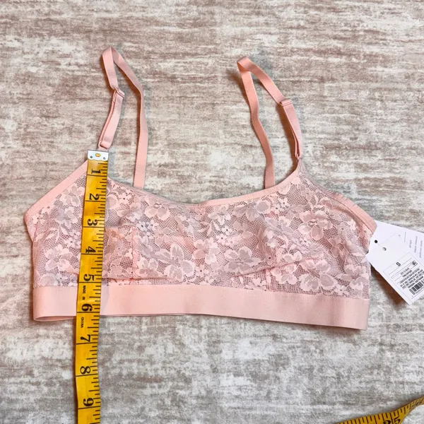 Auden Women’s Small Pink Lace Lightly Lined Scoop Bralette Mesh Pullover New - Image 3