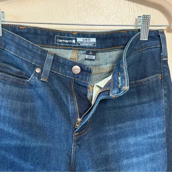 Carhartt Women’s Jeans Slim Fit Dark Wash Cotton Blend Size‎ 6 Short - Image 5