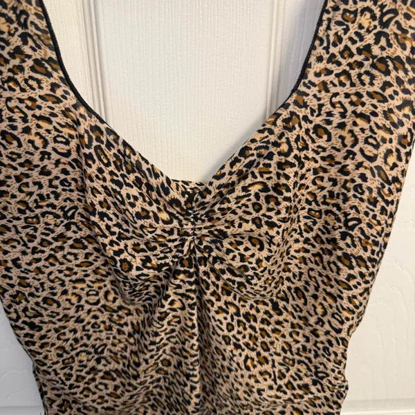 SheIn Leopard Print Mesh Ruched Sleeveless Top - Image 3