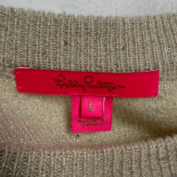 Lilly Pulitzer Morgen Sequin Metallic Pullover Sweater Size Large - Image 4